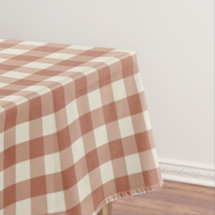 Fall Amaro on Panna Cotta Gingham - plaid pattern. Tablecloth