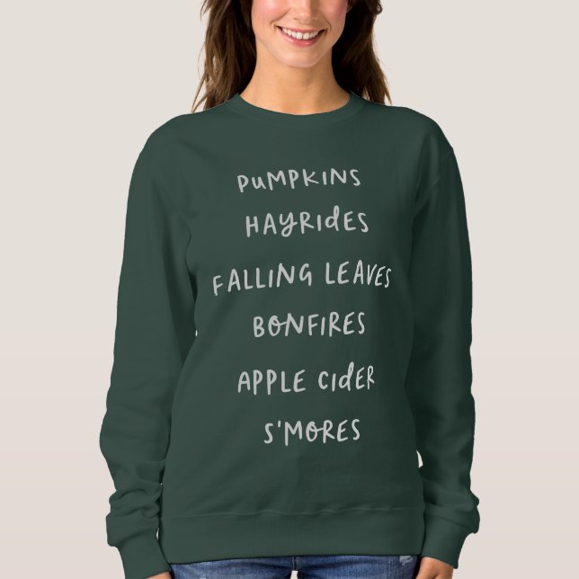 Fall and Autumn Love Handwritten Text Design Sweatshirt (Front)