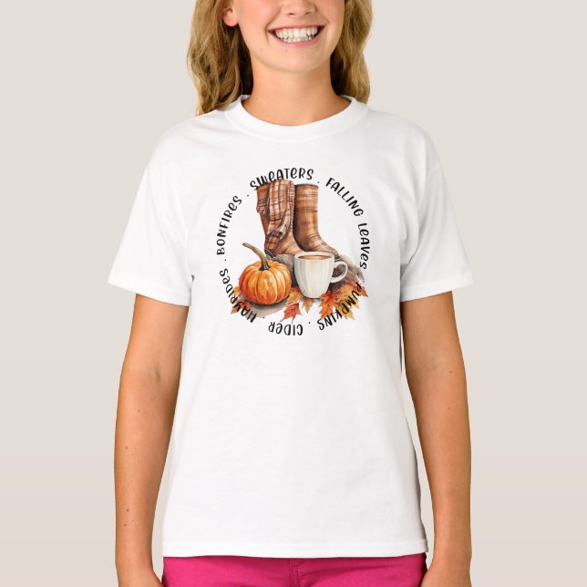 Fall and Autumn Vibes T-Shirt (Front)