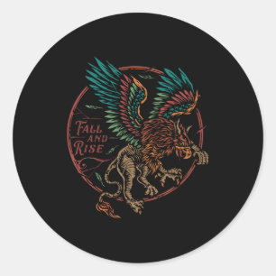 Fall and Rise Colourful Eagle Classic Round Sticker