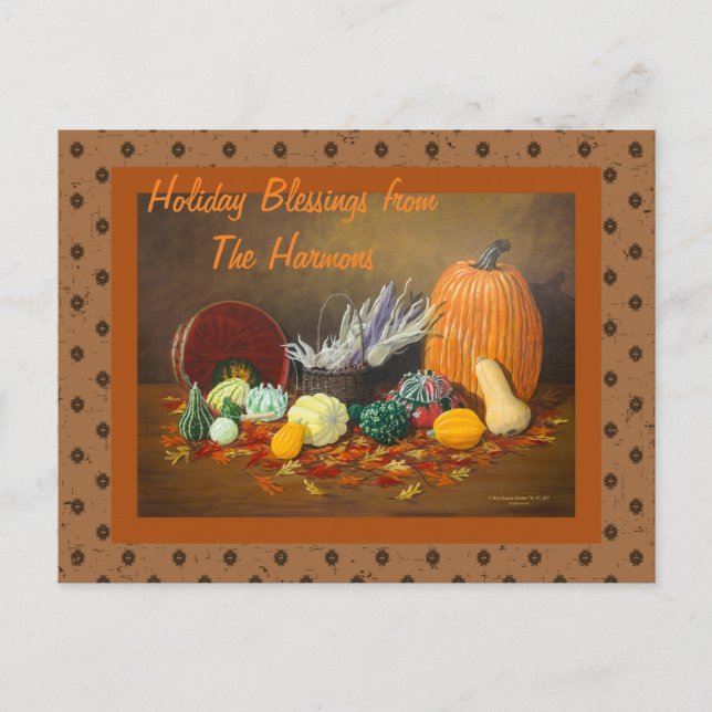 Fall and Thanksgiving Celebration Holiday Card (Front)
