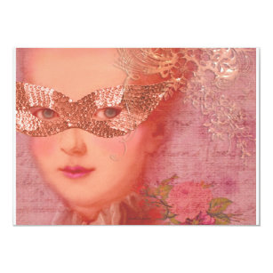 Fall and Winter Ball Masquerade Marie Antoinette Invitation