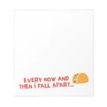 Fall Apart Taco Funny Square Notepad