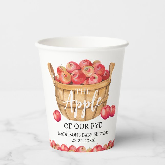 Fall Apple Basket Baby Shower Paper Cups (Front)