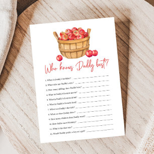 Fall Apple Basket Baby Shower Who Knows Daddy Game