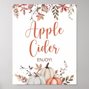 Fall Apple Cider Party Sign Fall Pumpkins