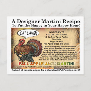 Fall Apple Jack Thanksgiving Martini Recipe Card