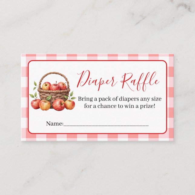 Fall Apple of My Eye Diaper Raffle Card (Front)