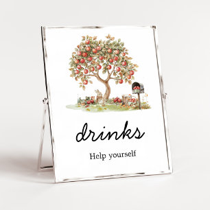 Fall Apple of our Eyes Baby Shower Drinks Sign