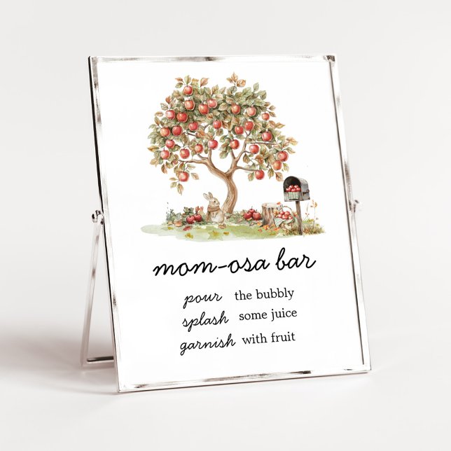 Fall Apple of our Eyes Mum Osa Bar Sign (Fall Apple Tree Baby Shower Mom Osa Bar Sign)