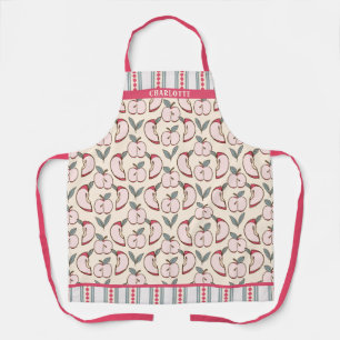 Fall Apple Pattern with Stripes Apron