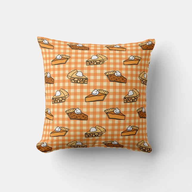 Fall Apple Pumpkin and Pecan Pie Pattern Cushion (Front)
