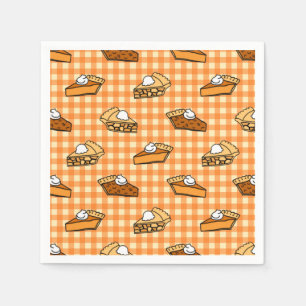 Fall Apple Pumpkin and Pecan Pie Pattern Napkin