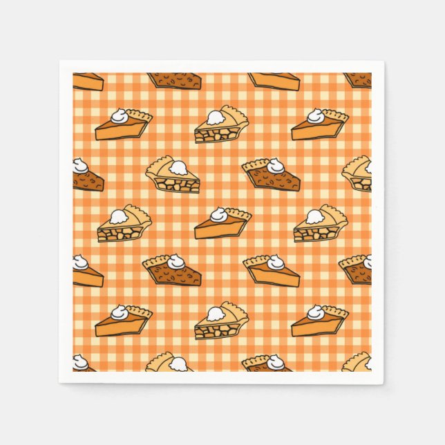 Fall Apple Pumpkin and Pecan Pie Pattern Napkin (Front)