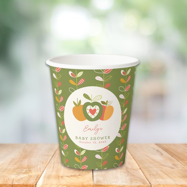  Fall Apple Theme Baby Shower Gender Neutral  Paper Cups (Creator Uploaded)