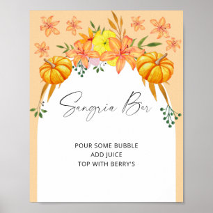 Fall arch bridal shower - sangria bar poster