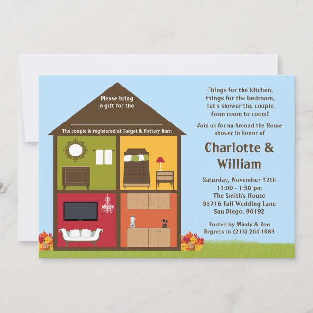 Fall Around the House Shower Bridal Shower Invitation (Front)