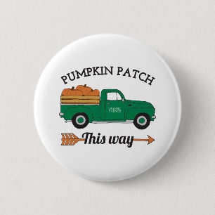Fall Art Pumpkin Patch Old Vintage Farm Truck Art 6 Cm Round Badge