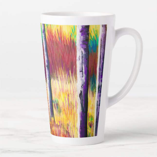 Fall Aspen Abstract Latte Mug (Right)