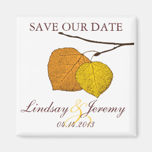Fall Aspen Pair Save the Date Magnet
