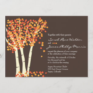 Fall Aspen Tree Wedding Invitation