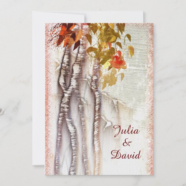 Fall Aspen Trees Custom Wedding Invitation (Front)