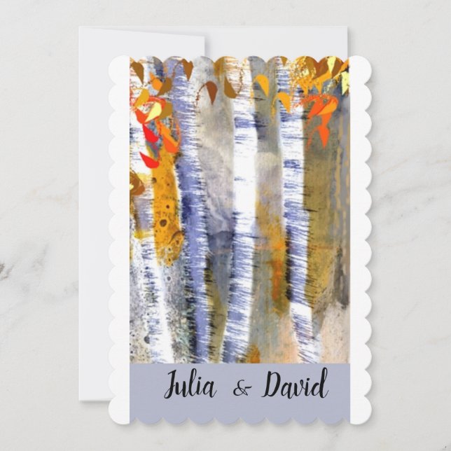 Fall Aspen Trees Custom Wedding Invitation (Front)