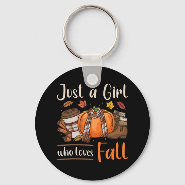 Fall Autum Just A Girl Who Loves Fall  Key Ring (Front)