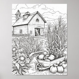Fall/Autumn Adult Colouring Poster