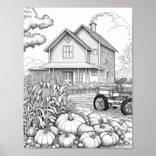 Fall/Autumn Adult Colouring Poster
