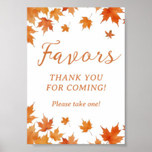 Fall Autumn Baby Shower Favour Poster