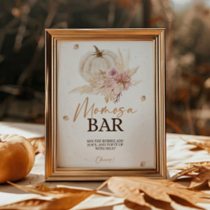 Fall Autumn Baby Shower Momosa Bar Poster