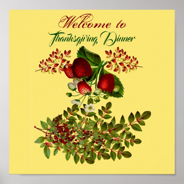 Fall & Autumn Berry Foliage Poster (Front)