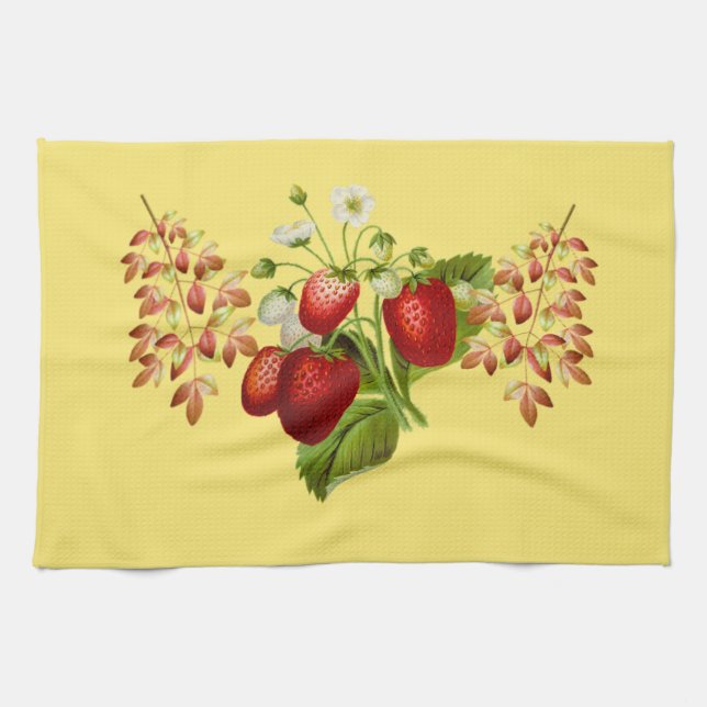 Fall & Autumn Berry Foliage Tea Towel (Horizontal)