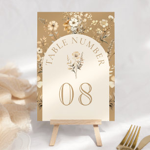 Fall Autumn Boho Wildflower Wedding Table Number