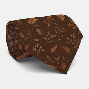Fall Autumn Botanical Seamless Pattern Tie