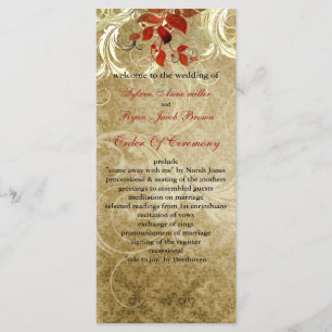fall autumn brown leaves  wedding program
