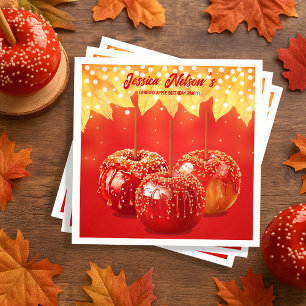 Fall Autumn Candied Apple Party Napkin