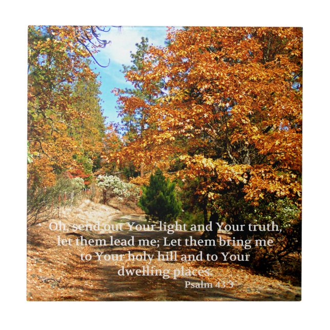 Fall Autumn Christian Scripture Bible Verse Ceramic Tile (Front)