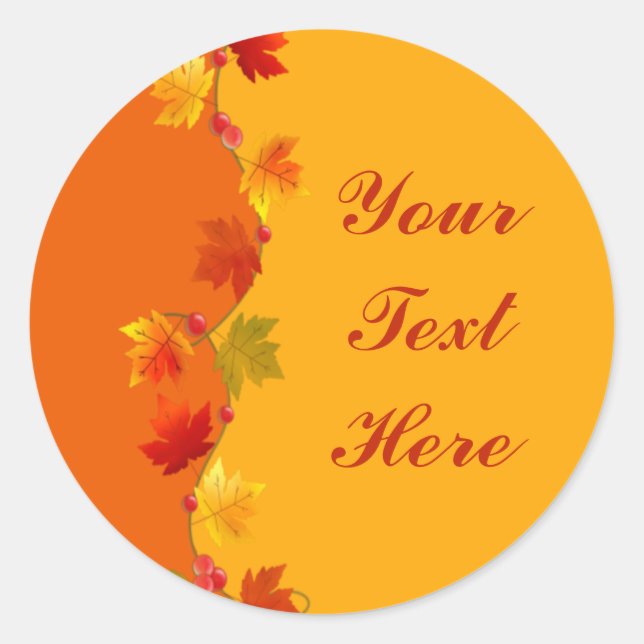 Fall / Autumn Classic Round Sticker (Front)