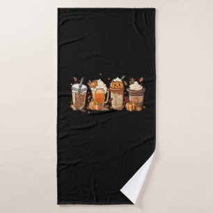 Fall Autumn Coffee Thanksgiving Pumpkin Halloween Bath Towel