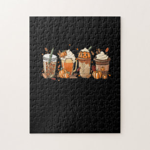 Fall Autumn Coffee Thanksgiving Pumpkin Halloween Jigsaw Puzzle