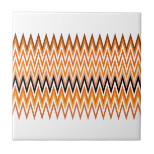 Fall Autumn Colour Chevron Pattern Ceramic Tile