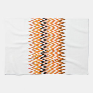 Fall Autumn Colour Chevron Pattern Tea Towel