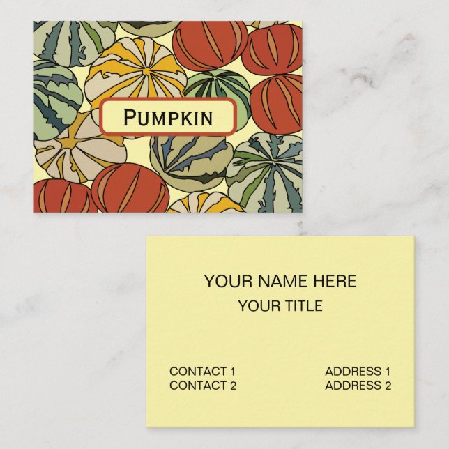 Fall Autumn Colourful Pumpkins Business Card (Front/Back)