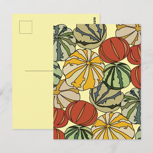 Fall Autumn Colourful Pumpkins Postcard (Front/Back)