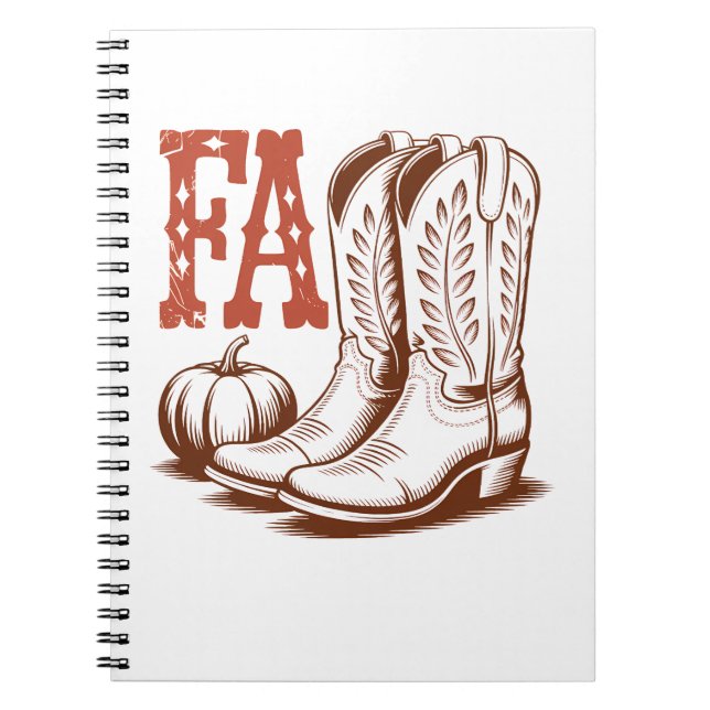 Fall Autumn Cowgirl Pumpkin Notebook (Front)
