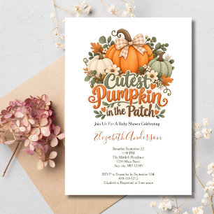 Fall Autumn Cutest Pumpkin Baby Shower Invitation