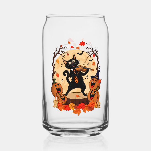 Fall Autumn Drinking Glass with Design (Front)