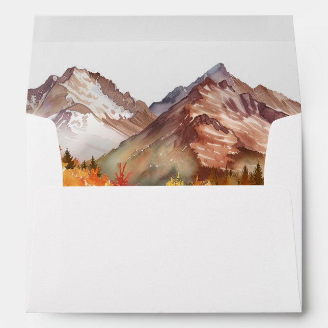 Fall Autumn Elegant Wedding Envelope (Back (Bottom))